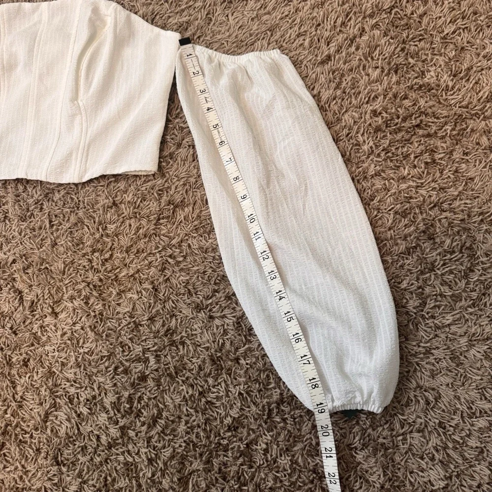 Wild Fable Target Balloon long sleeve‎ off shoulder corset top White Size S NEW! - Picture 10 of 10